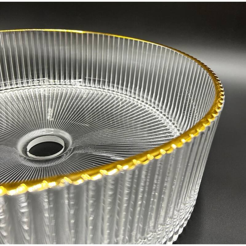 Cowrie Tempered Glass Circular Vessel Bathroom Sink