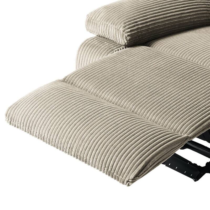 2 Piece Modern Corduroy Upholstery Push Back Manual Recliner Chair