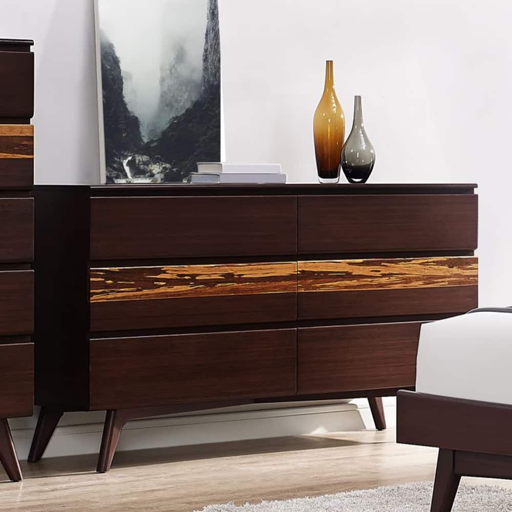 Sarah Six Drawer Double Dresser, Golden