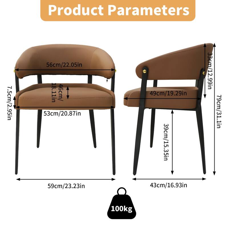 Dining Chairs Set of 2, Upholstered Kitchen Chairs, Comfortable Seat