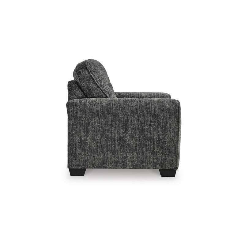 Layla Accent Armchair, Extra Plush Cushioned Dark Gray Polyester