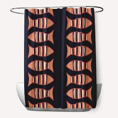Something's Fishy Animal Print Print Print Shower Curtain