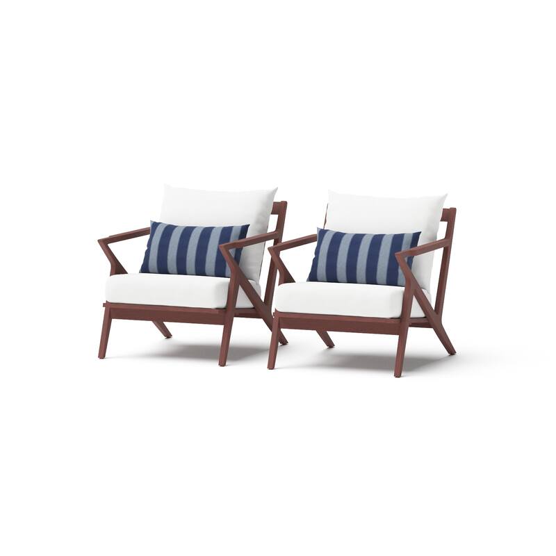 Vaughn 2 Piece Sunbrella Outdoor Patio Club Chairs - Centered Ink