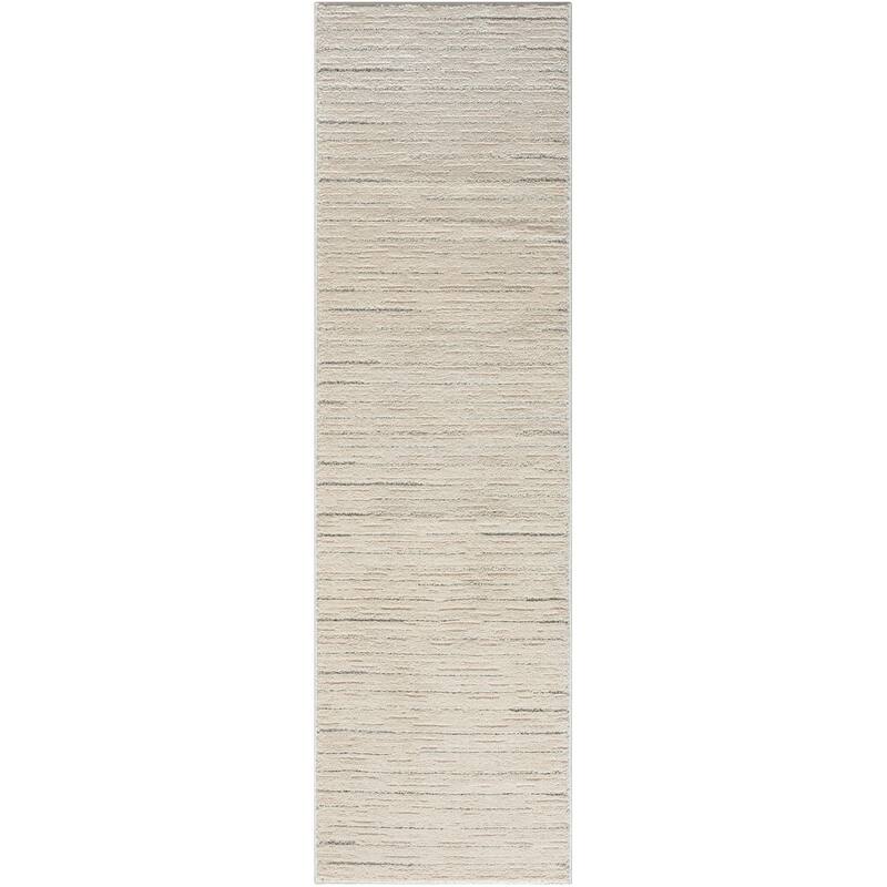 Nourison Santa Cruz Indoor Abstract Area Rug - Grey/Ivory - 2' 2" x 7' 6" - Runner