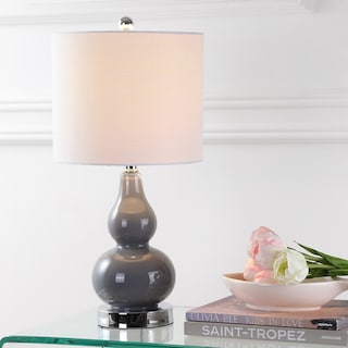 Anya 20.5" Mini Glass LED Table Lamp, Gray by JONATHAN Y