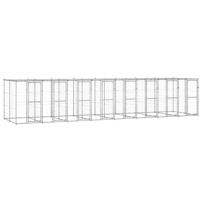 vidaXL Outdoor Dog Pen Pet Crate Kennel Cage Playpen House for Yard Steel