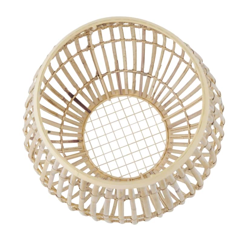 Bamboo Wood Handmade Open Frame Round Decorative Vase - Brown - Roche River Decor