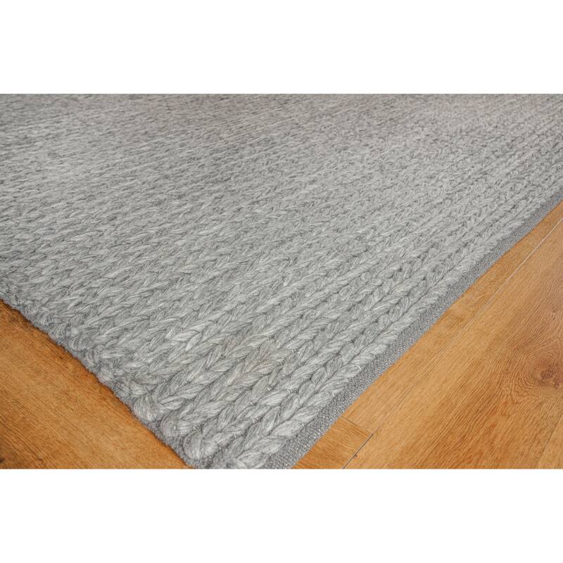 EXQUISITE RUGS Arlow Handwoven Polyester/Cotton Dark Grey Area Rug.