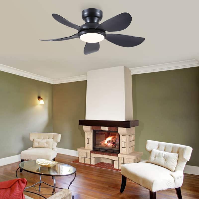 32/36/46/52 inches Low Profile Ceiling Fan with Light and Remote for Living Room Bedroom Kid's Room Patio