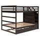 preview thumbnail 77 of 91, Solid Wood Bunk Bed with Twin Size Trundle & 3-Step Storage Stairs, Full-Length Guardrail & Slat Support Design, for Kids Adults