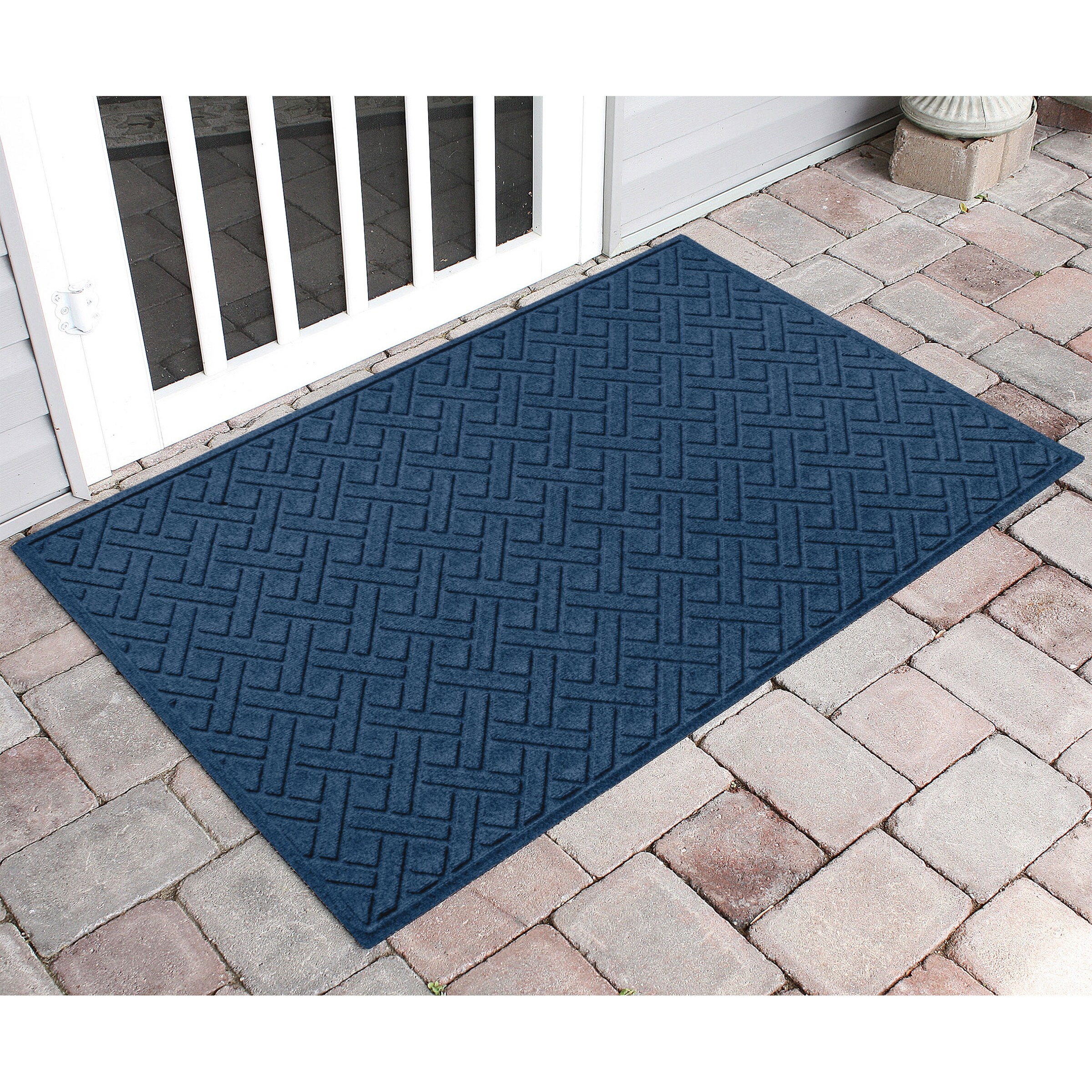 Lattice 3'x5' Indoor/Outdoor Door Mat - Medium Gray - 35x59