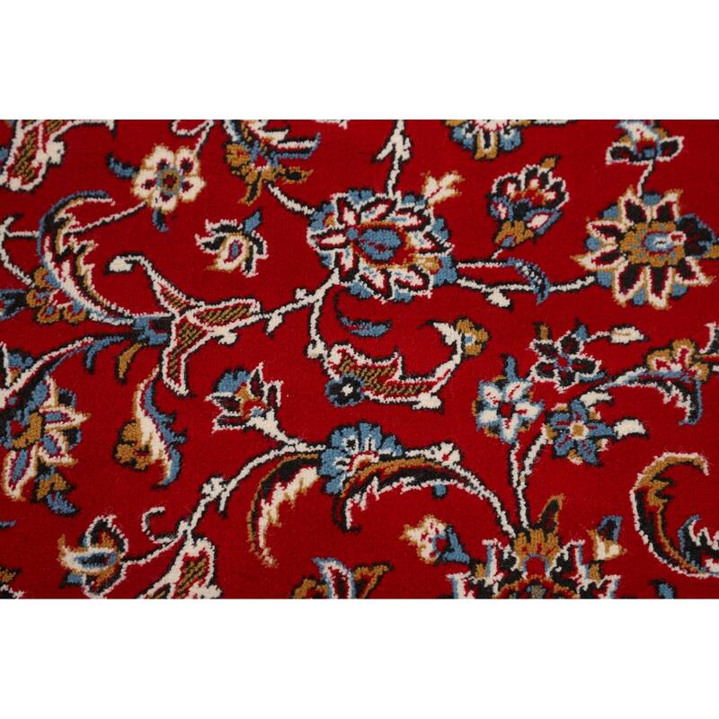 Medallion Kashan Turkish Rug Floral Machine-Made Carpet - 9'8" x 12'10"