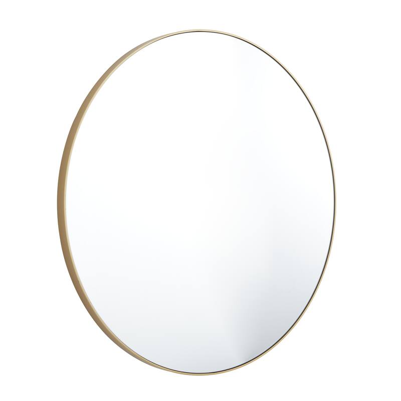 Wooden Wall Mirror with Thin Frame - Gold - Roche River Decor