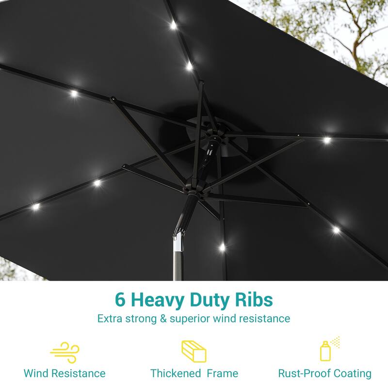 Bonosuki 7.5Ft LED Patio Market Umbrella Outdoor Table Umbrella