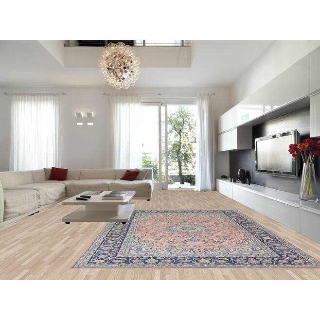 Traditional Pink Najafabad Persian Vintage Rug Handmade Wool Carpet - 9'6"x 13'0"