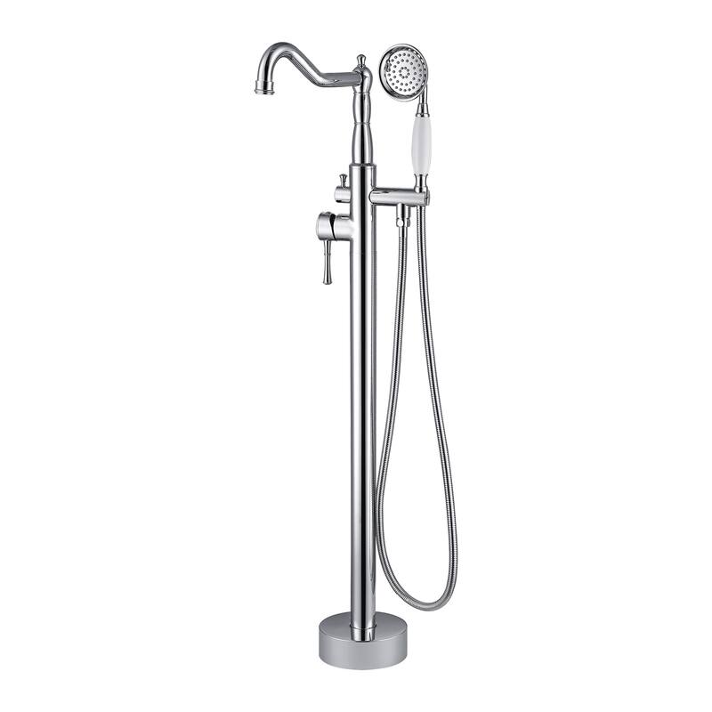 Topcraft Single Handle Floor Mounted Freestanding Tub Filler with Handshower
