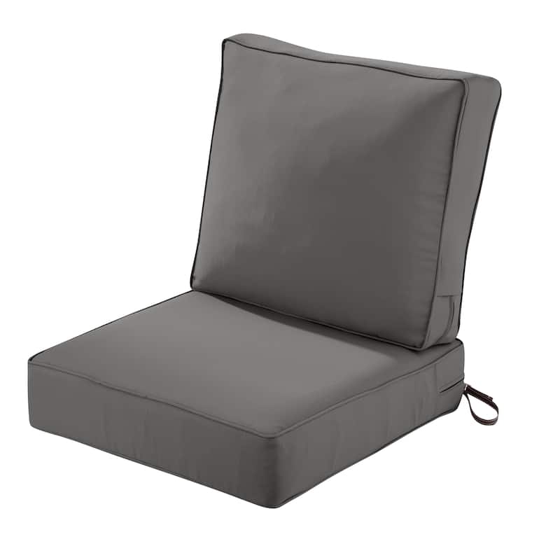 Classic Accessories Montlake FadeSafe Patio Lounge Chair Cushion Set - 25"W x 47"L x 5"Thick - Light Charcoal