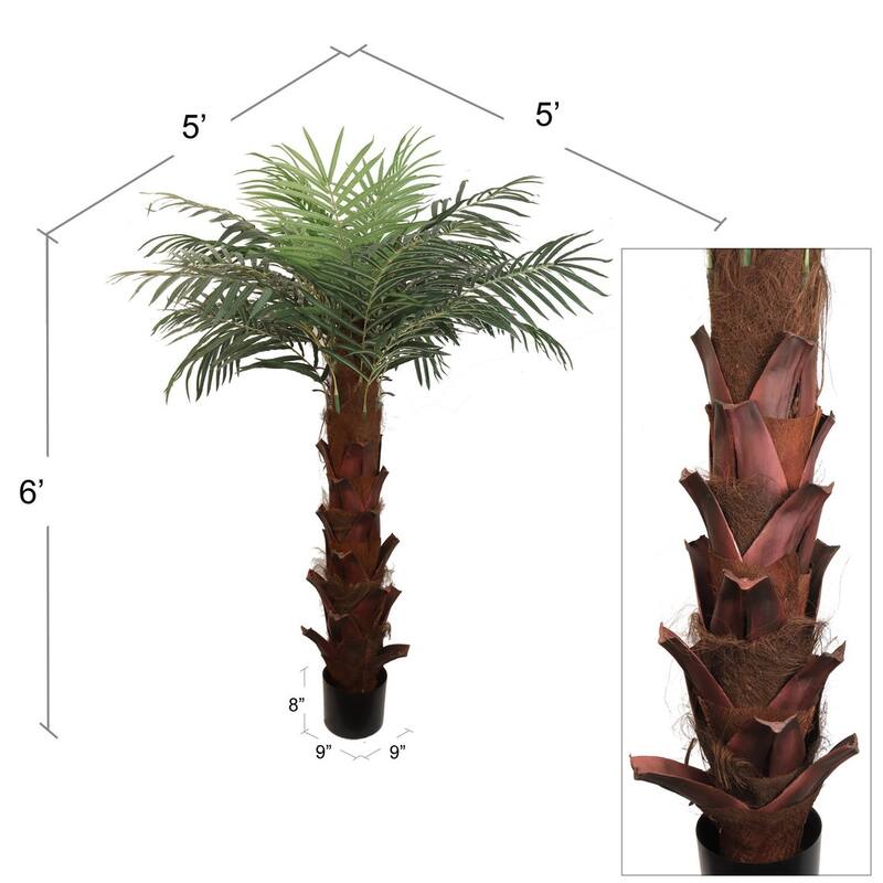 Artificial Areca Palm Tree, 6 Foot PrePotted 6 Feet On Sale Bed