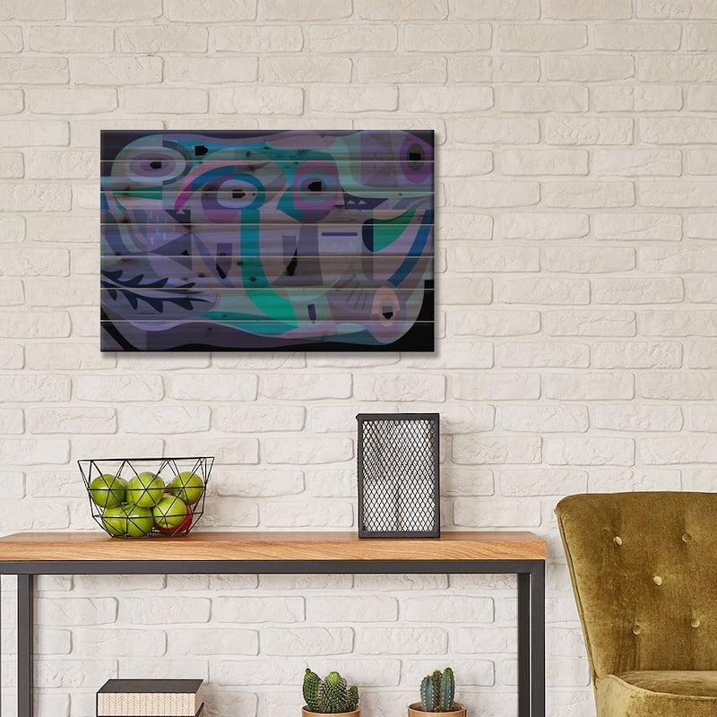 Sea Creature Print On Wood by Charles Harker - Multi-Color