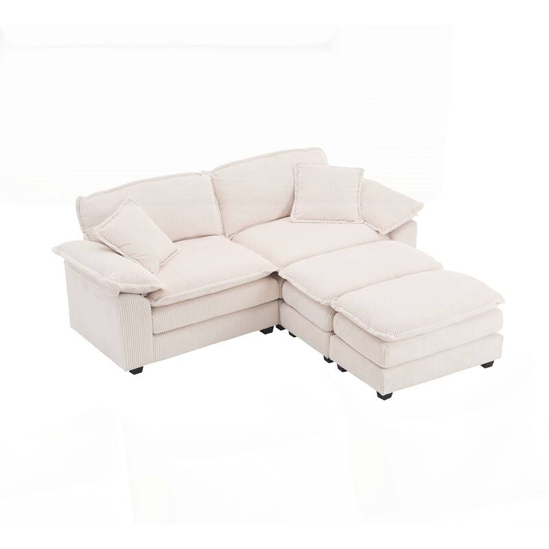 2-seats Sofa With 2 Back Pillows