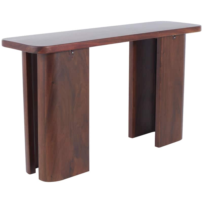 Wood Rectangular Console Table with Curved Legs Panels - Dark Brown - Roche River Decor - Dark Brown