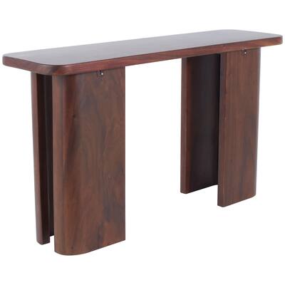 Wood Rectangular Console Table with Curved Legs Panels - Dark Brown - Roche River Decor