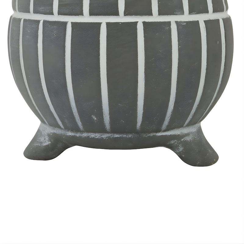 Aria Home Gray Bubble Shaped Ceramic Vase with Raised Rim Set of 2