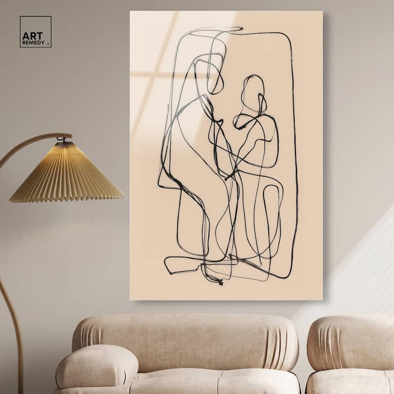 Embrace of Lines II Acrylic by Art Remedy, Ready to Hang