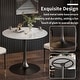 preview thumbnail 10 of 27, Kitchen Dining Table Marble Tabletop Round Modern Sintered Stone Bar Bistro Table