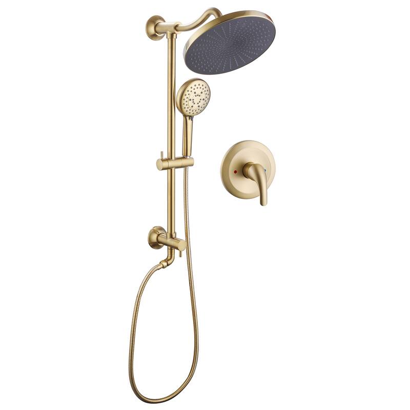 Pressure Balanced Rainfall Shower System with 5 Function Handheld Shower