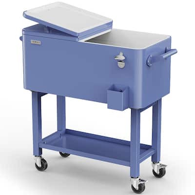 Detachable Upgraded 80QT Patio Cooler Wheeled with Tray
