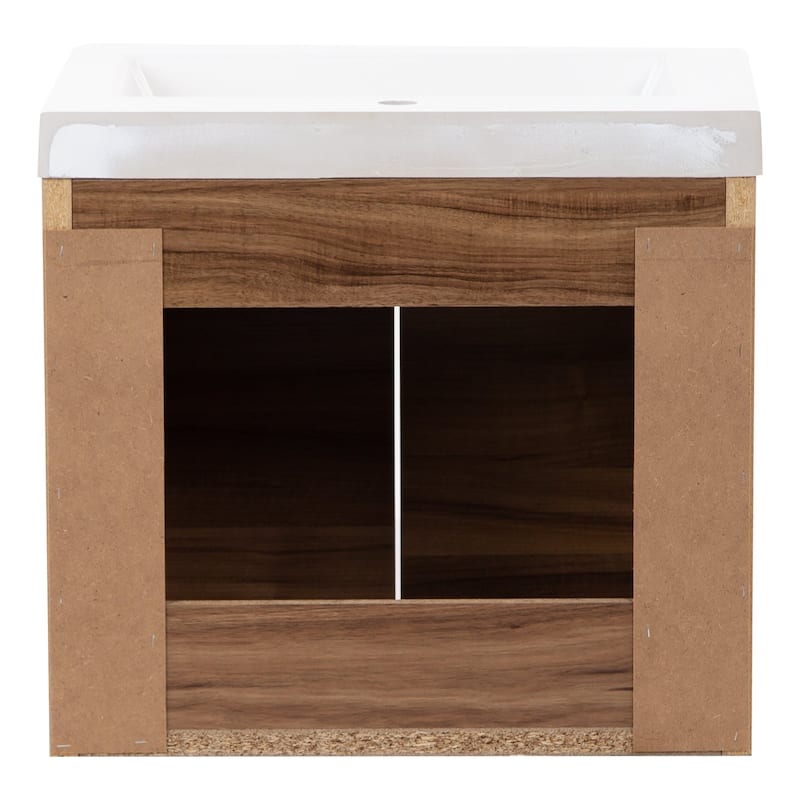 Kelby 24.5" 2-Door Floating Bathroom Vanity With White Sink Top