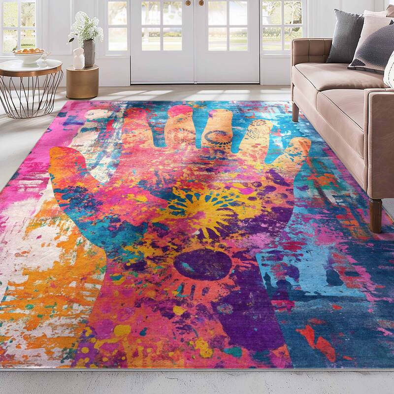 Well Woven Apollo Abstract Aurora Bloom Modern Abstract Area Rug