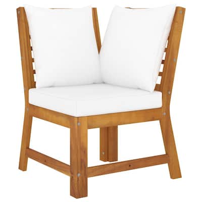 Outdoor Modular Sectional Corner Sofa Wedge Seat, Slatted Acacia Wood