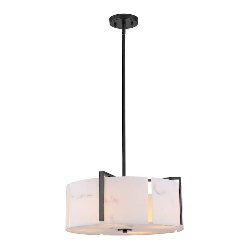 Starsky 4-Light Natural Alabaster Drum Chandelier