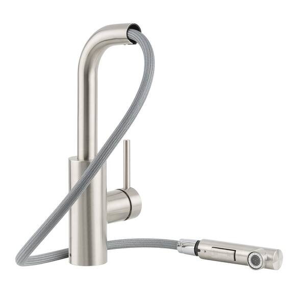 Miseno Mia Pull-Out Kitchen Faucet with Multi-Flow Spray Head - - Bed ...