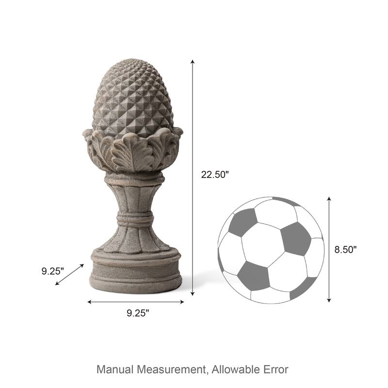 Glitzhome MGO Sand/Bronze Finish Blessings Artichoke Garden Statues Coastal Sculpture Quality-upgraded