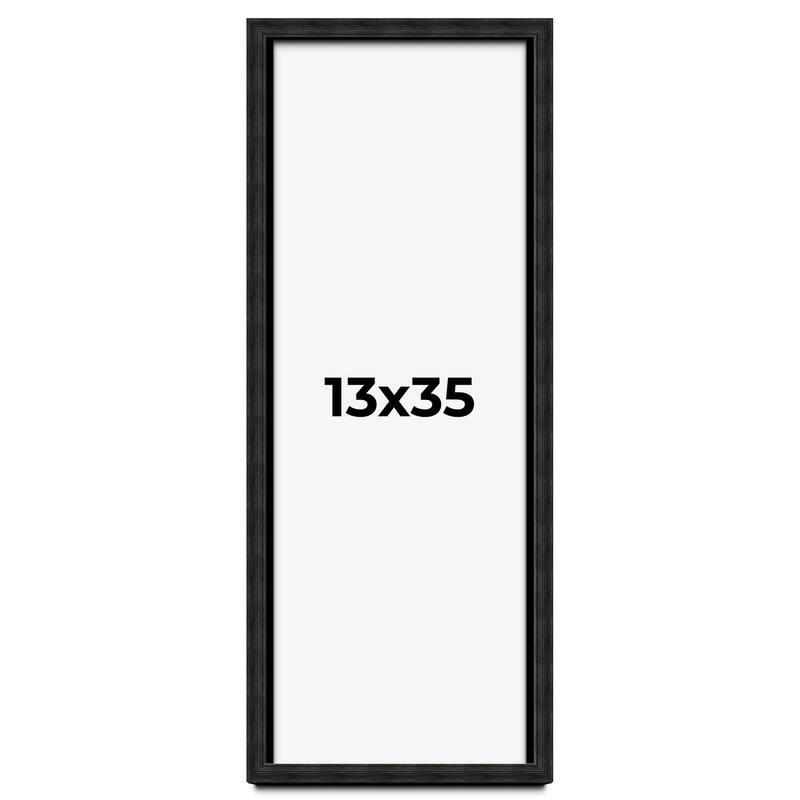 13x35 Shadow Box Black Rustic Barnwood Display Frame | 1.125 Inch