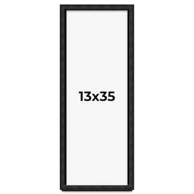 13x35 Shadow Box Black Rustic Barnwood Display Frame | 1.125 Inch