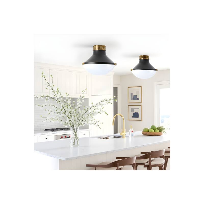 10 in.Collar Metal Round Bowl Flush Mount