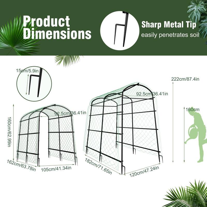 Vegetable Fruit Flower Trellis for Raised Bed Frame Garden Arch Metal Plant Support for Climbing Plants Cucumber Outdoor