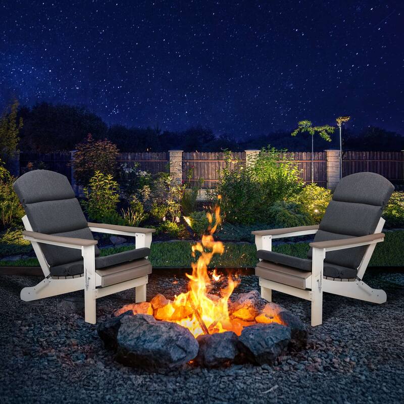 Aoodor Patio Chair Cushion Set of 2 - High-Back Adirondack Patio Cushions with Ties