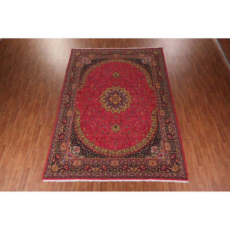 Medallion Kashan Turkish Area Rug Machine Made Carpet - 9'8" x 13'0"