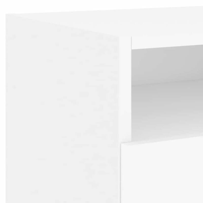 vidaXL Bedside Cabinet Cool White Engineered Wood Compact