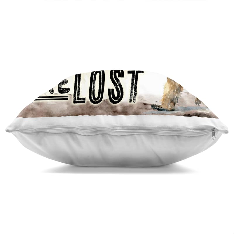 Stupell Not All Who Wander Phrase Decorative Printed Throw Pillow Design by Nicole DeCamp