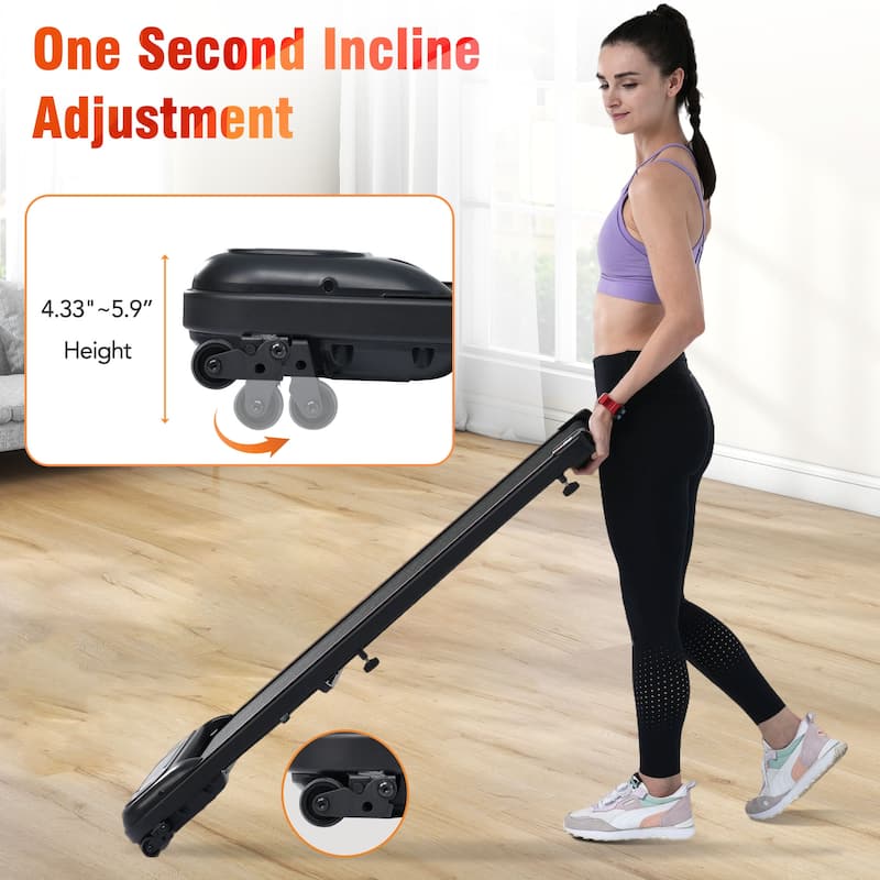 Walking Pad Under Desk Treadmill for Home Office, 2.5HP Walking Treadmill With Incline 0.5-4MPH 265LBS Capacity Treadmill