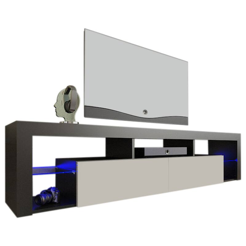 Milano 200 Wall Mounted Floating 79-inch TV Stand - Black/White