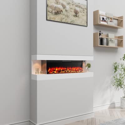 3-Sided Electric Fireplace, Wall Mounted LED Electric Fireplace