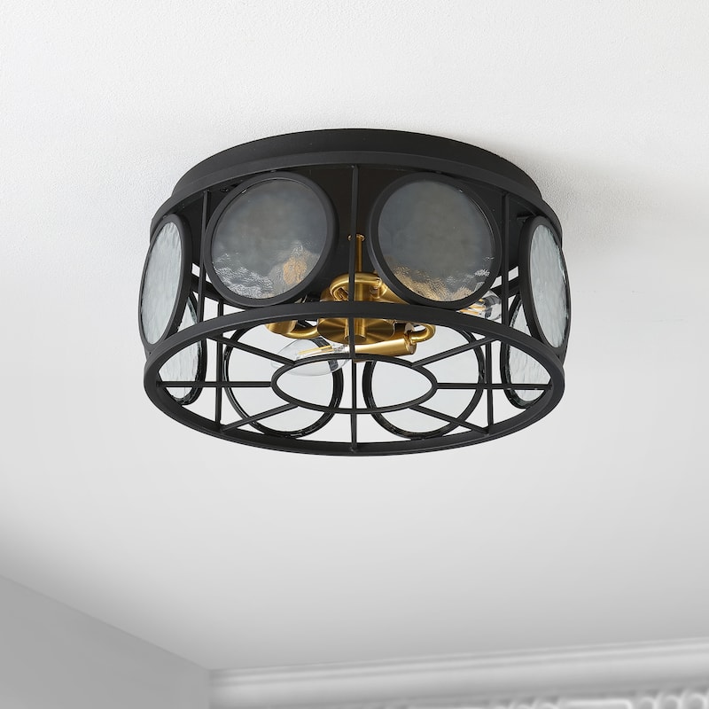 SAFAVIEH Lighting Ander Flush Mount - 13"W x 13"D x 6"H