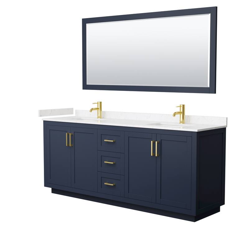 Miranda Double Vanity Set, Cultured Marble Top, 70-Inch Mirror
